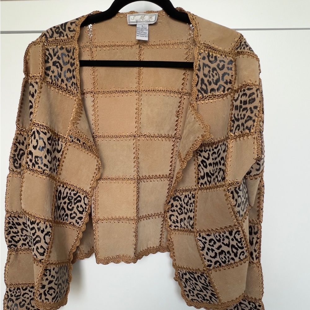 Leopard Print leather Jacket